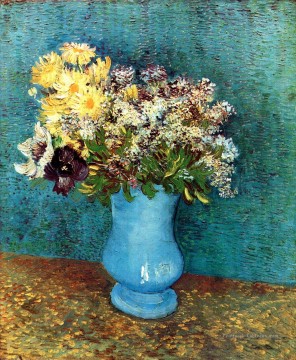  fleurs - Vase à Flieder Margerites et Anémones Vincent van Gogh Fleurs impressionnistes